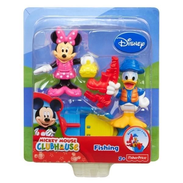 DISNEY MICKEY MOUSE CLUBHOUSE FISHING FIGURE PACK - MINNIE & DONALD MATTEL F-BDJ72