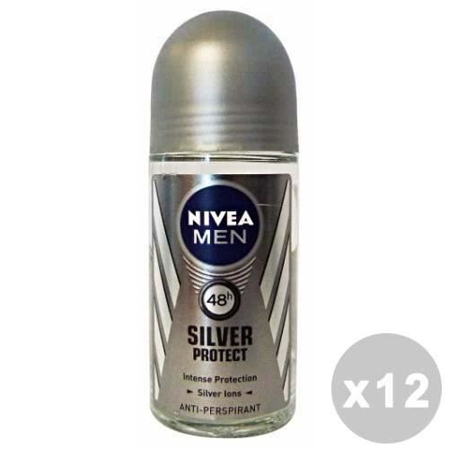 NIVEA Set 12 NIVEA Deodorante roll-on uomo silver protect 50 ml.