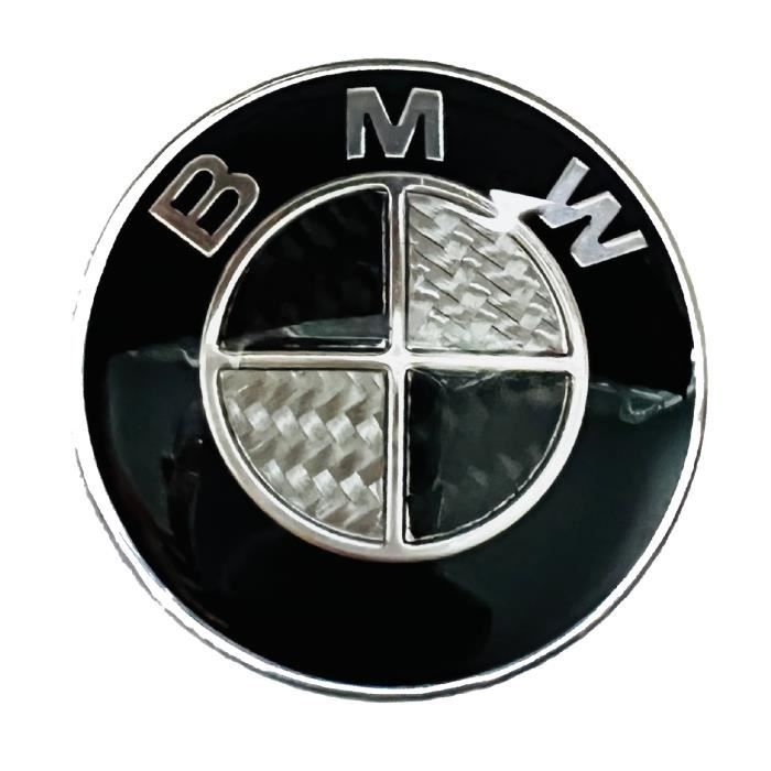 1 x 45mm logo de volant bmw noir carbone tréssé JB01