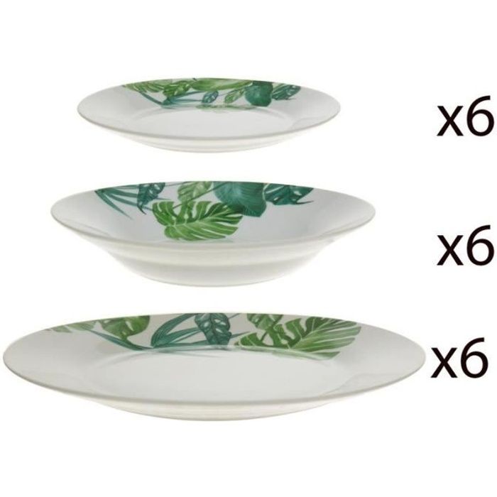 Service de Table 18 Pièces -Tropica- 27cm Blanc