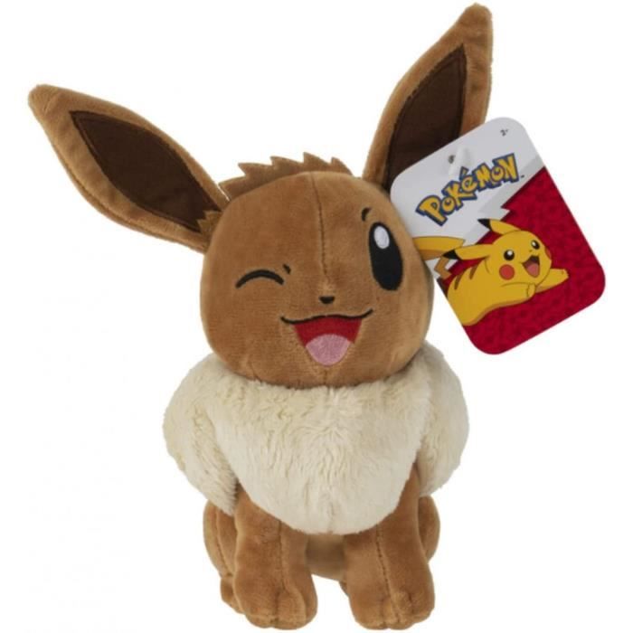 Peluche Pokemon Evoli 23 Cm Peluche Licence Doudou Brun Enfant Nouveaute