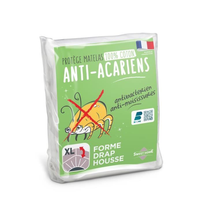 SWEETHOME Protège-matelas 100% coton - Anti-acariens - 180x200 cm