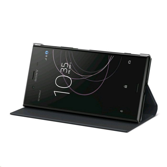 Etui Xperia Z1 Housse d'Origine Clapet Folio Stand Noir Protection Intégrale