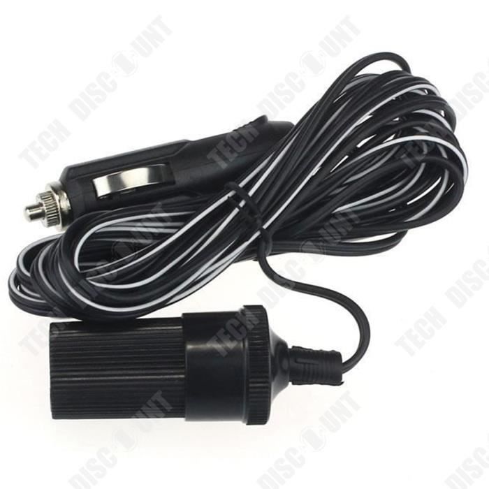 TD® Accessoire voiture prise allume-cigare cordon de rallonge de câble 3 m 12 V 24 V 10 A-Très pratique et fiable-Plastique et métal