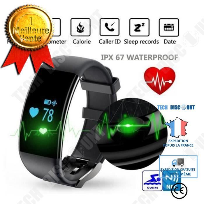 TD® Smart Watch connectée fonction de sport montre avec podomètre dormir moniteur Calories détection Fitness activité Tracker