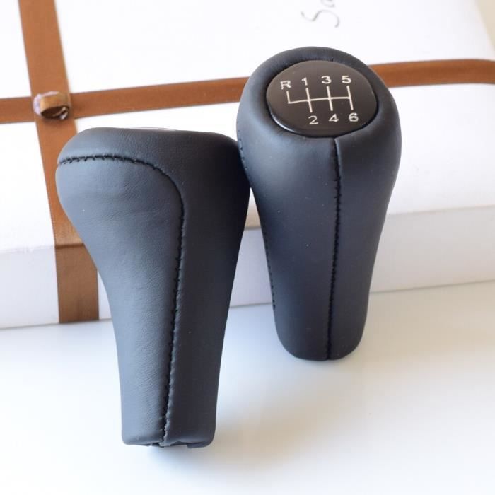Leather-6 -Pommeau de levier de vitesse avancé en cuir, pour BMW série 1 3 5 6 E30 E32 E34 E36 E39 E46 E53 E60 E61 E63 E81 E82 E90 5