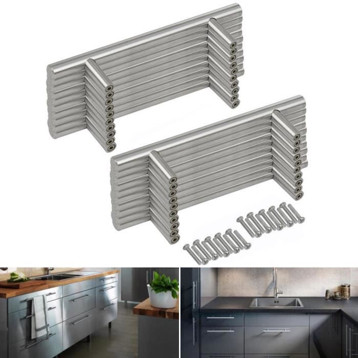 20pcs Poignée de meubles barre de T Poignée pour Tiroire, Armoire, Placard, Meuble de cuisine