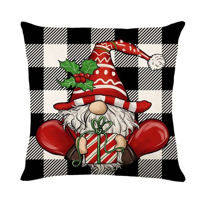Housses De Coussin De Noël - Lot De 2 Taies 45x45 Cm En Polyester - Déco Festive Pour Canapé, Lit, Chaise Ou Voiture