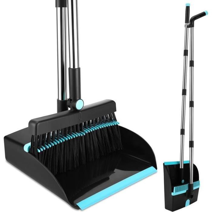 TreeLen Ensemble Balai Debout avec Pelle à Poussière, Balai avec Manche de 50 de Long, 20° Anglé pour Un Nettoyage Ergonomique à la Maison ou au Bureau, Blanc