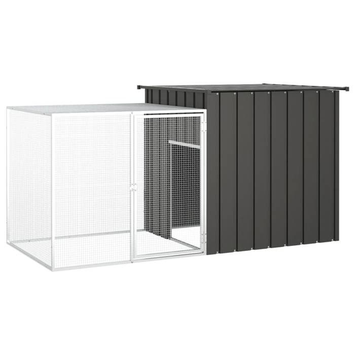 Meilleurs prix pour Enclos - Cage pour poules - anthracite - 200x91x100 cm - Acier galvanisé SS00277559