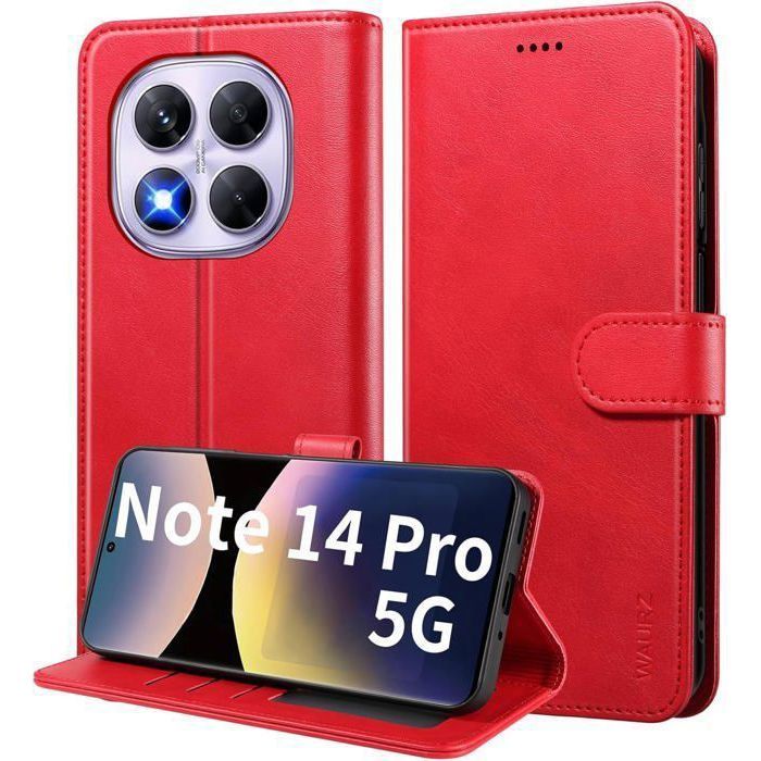 Étui Portefeuille Magnétique Pour Xiaomi Redmi Note 14 Pro 5G / Poco X7 – Cuir PU, 6 Cartes, Support, Violet