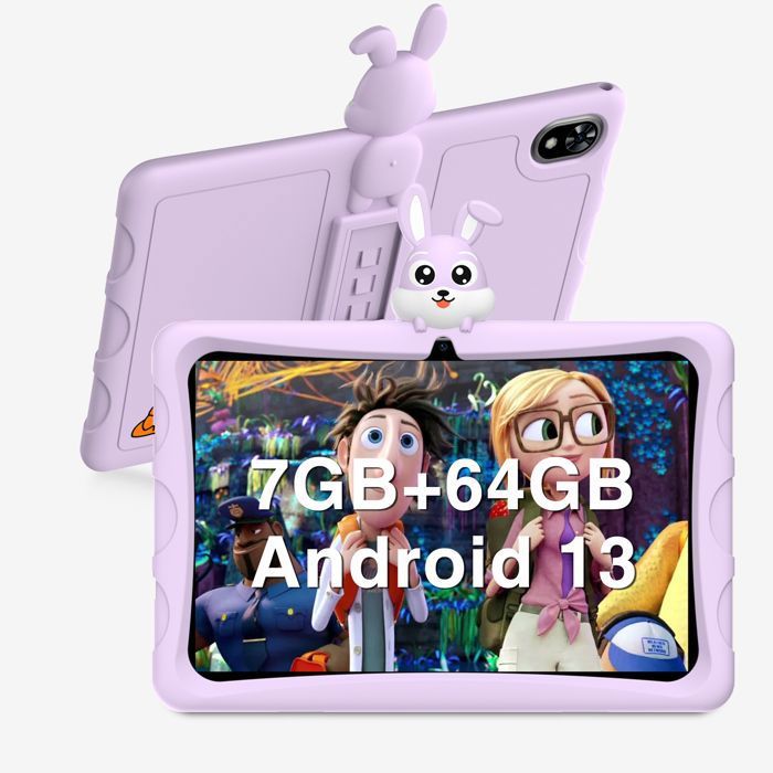 DOOGEE U9 Kid Tablette Enfants 101 Pouces Tablette Android 14 7 Go + 64 Go (TF 1 to)5060 mAhWiFi6protection tablette 7 enfants