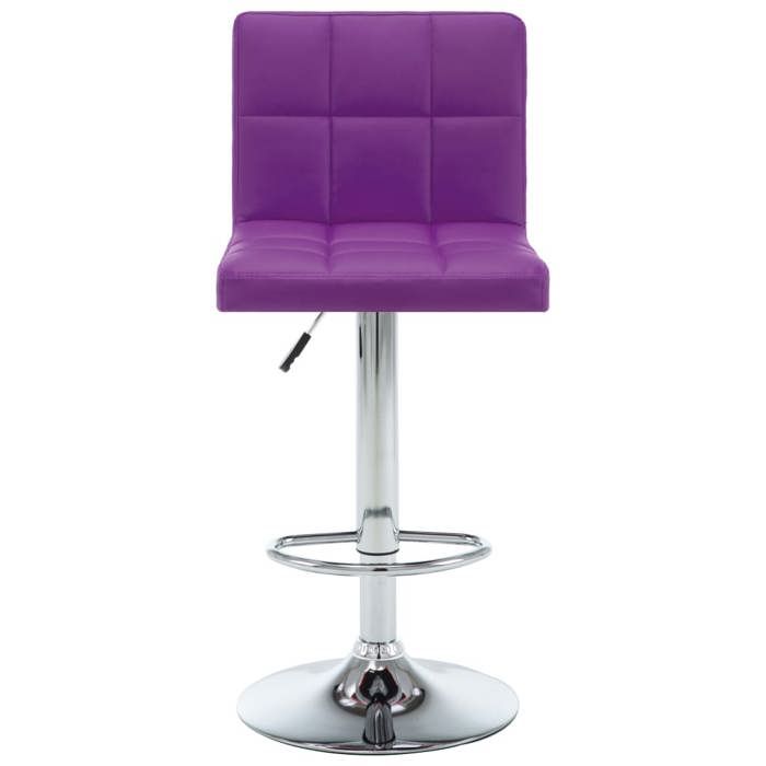 Siège Haut-Tabourets de café - Hauteur réglable - lot de 2 violet similicuir @90561804