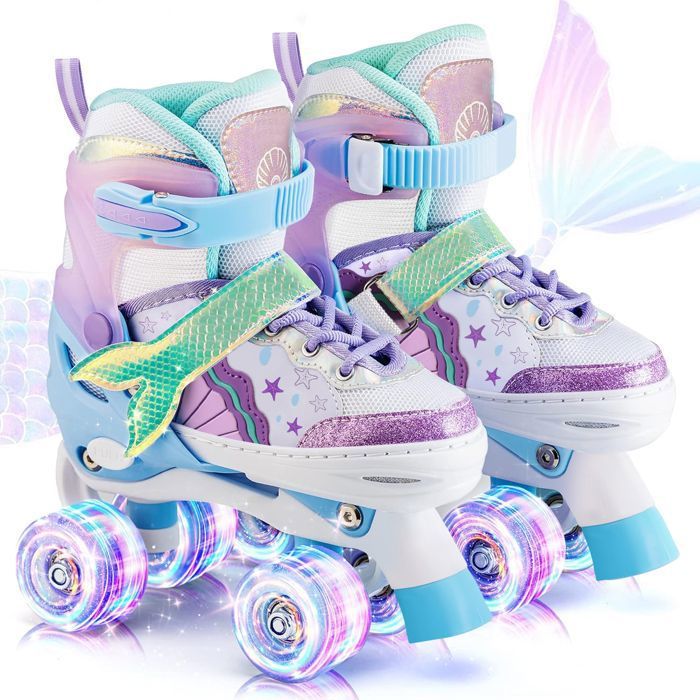 Patins à Roulettes, Patins Quad-Roller fille/femmes/enfants/garçon