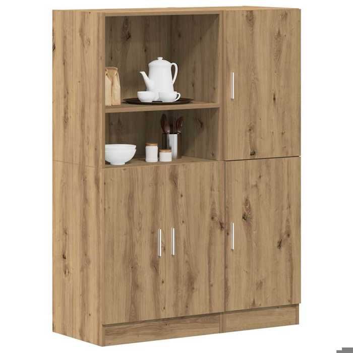 SALE 2025Armoire de cuisine multi-rangement - Ensemble darmoires de cuisine - Lot de 2 - chêne artisanal541 Kg 6133