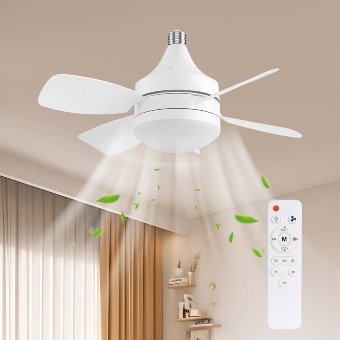 Ventilateur Plafond Avec Lumiere Avec Télécommande 18 Pouces LED à intensité Variable Ventilateur Plafond 3 Vitesses de Vent - Tande