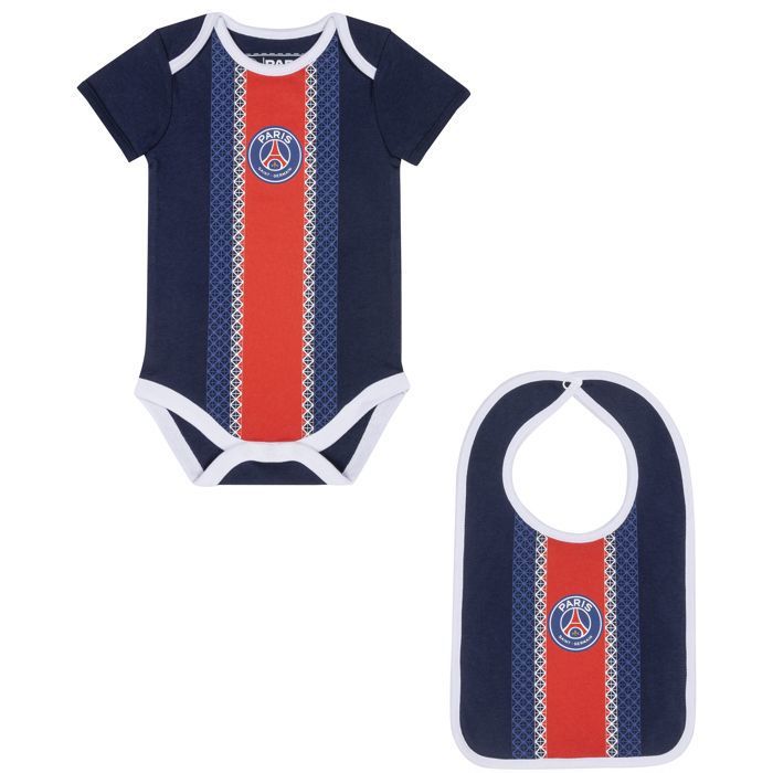 Bavoir Bébé PSG – Collection Officielle Paris Saint-Germain – 90% Coton, Cadeau Fan