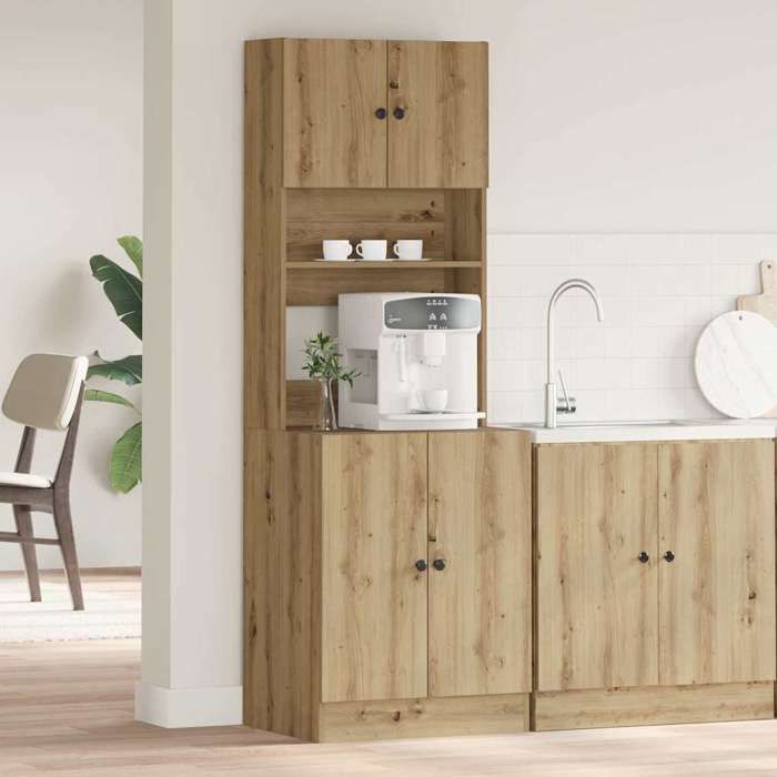 (SOLDES Nouvelle année）Classique Buffet de cuisine 2 pcs - Chêne artisanal - 60x50x180cm FR26_08209326