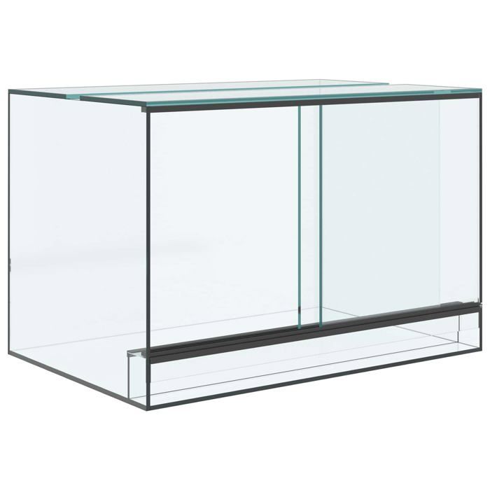 Terrarium en verre pour reptiles - vidaXL - 60x40x40 cm - Blanc - Vision à 360 degrés - Bonne ventilation