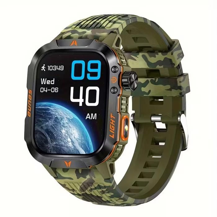 Montre connectée extérieure appel sans fil montre sport boussole altimètre baromètre lampe LED IP68 météo 100+ modes sport