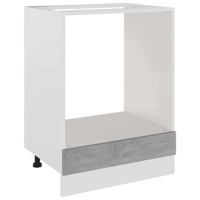 En solde Armoire de four(1 pc) Cabinet de cuisine moderne Riga Gris béton 60x46x815 cm Bois dingénierie A2260