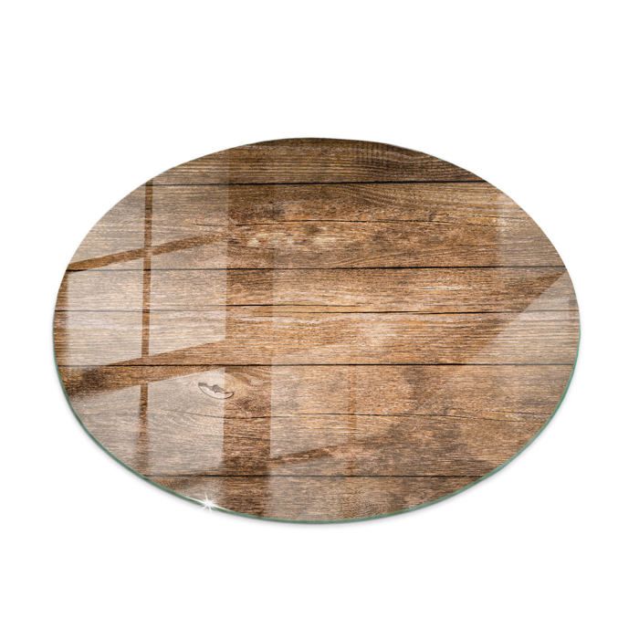 Plateau en verre fi90 Structure de planches en bois dessus de table protection élégante Tulup