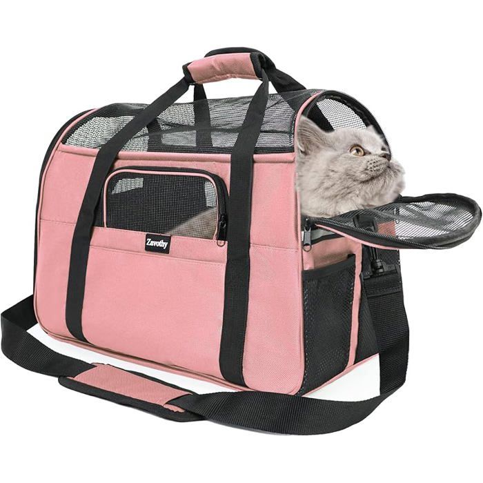 Sac de transport pour chats et chiens respirant pliable medium rose clair ROSE CLAIR CAGE