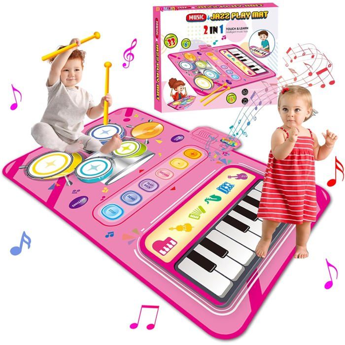 Tapis musical 2 en 1 cadeau idéal pour les filles et les garçons de 3 à 6 ans. Jouet musical éducatif.