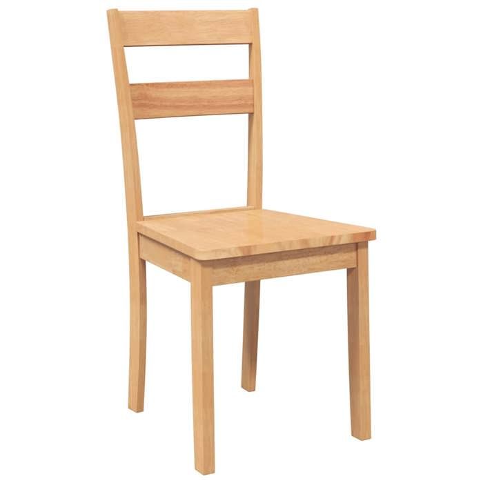 Chaises cuisine(2 pcs) - Brun - Chaises à manger - 2 personnes - bois massif naturel caoutchouc 40x48x89 cm F3510
