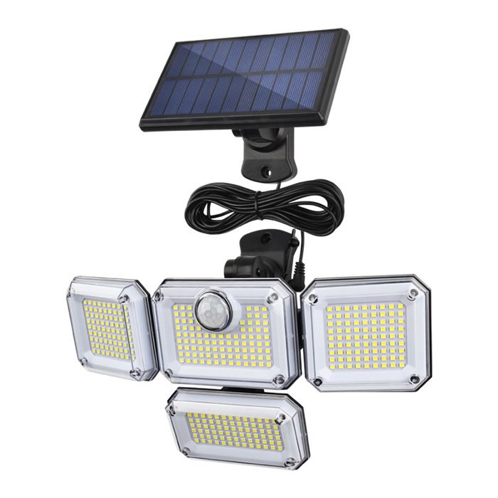 Lampe solaire extérieure séparée – 18W – Détecteur – 3 modes – Batterie 2400mAh – Etanche – Noir
