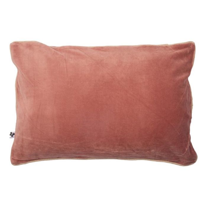 Coussin déhoussable finition galon 40 x 60 cm César Velours de Coton lEffet Papillon - Terracotta