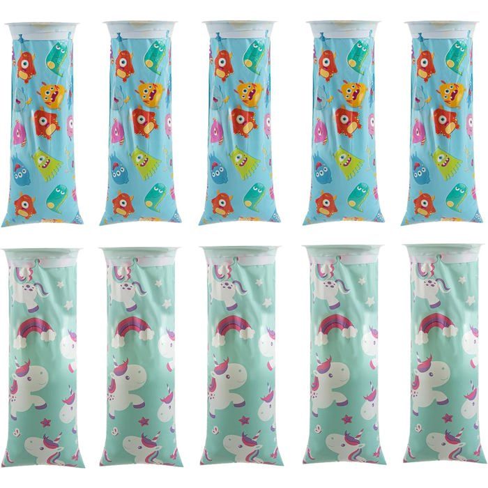 Sacs à vomir jetables - Lot de 10 pièces - Capacité 1500 ml - Matériau PE écologique - Compact et léger