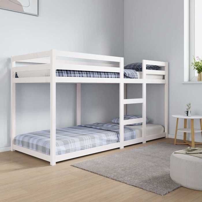 WIENS Lit superposé - Contemporain design - blanc 80x200 cm bois de pin massif - sans matelas &BONNE795671