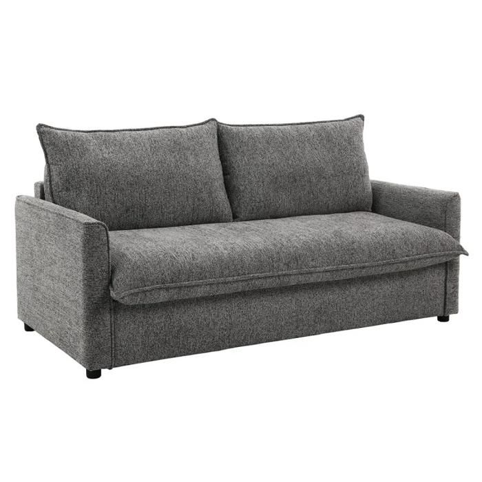Canapé convertible 3pl système Rapido tissu doux gris – ELLIS Meubletmoi Canapé convertible 3pl système Rapido tissu doux gris – ELLIS Meubletmoi