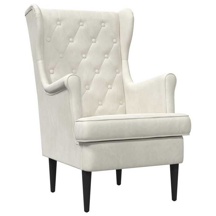 Elégance - Chic Fauteuil 1 place moderne - Fauteuil salon-séjour - Crème - Velours - 65x79x100cm_0686943
