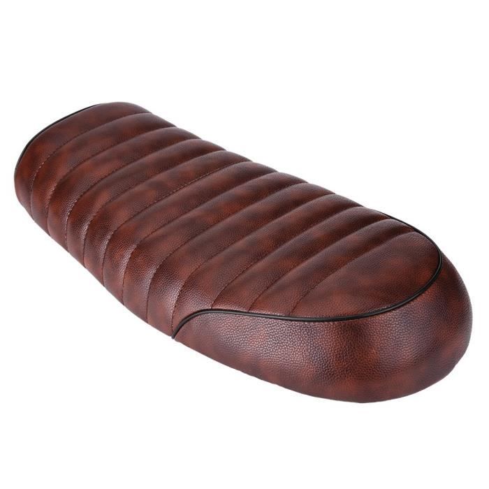 Siège Moto Café Racer En Cuir PU - Selle Plate Vintage Pour CG125, CB400, SR500