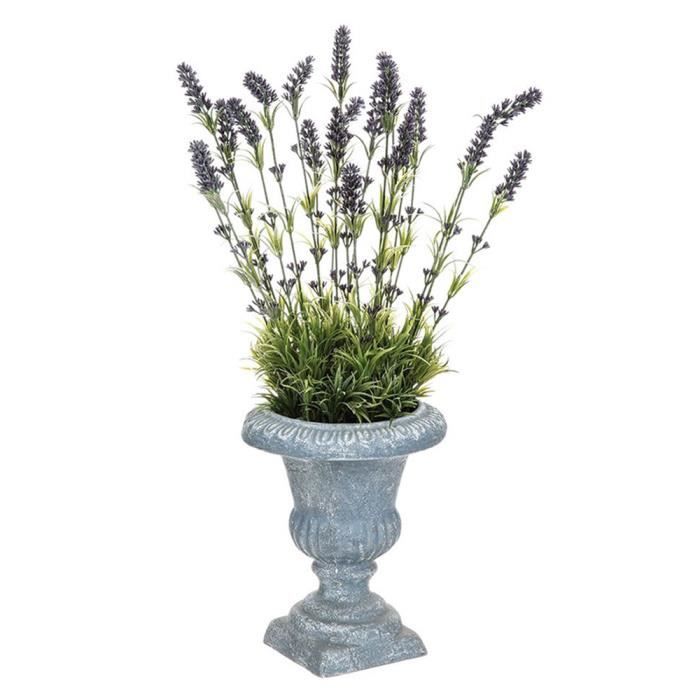 Lavande Artificielle Couleur Crème En Pot-45cm
