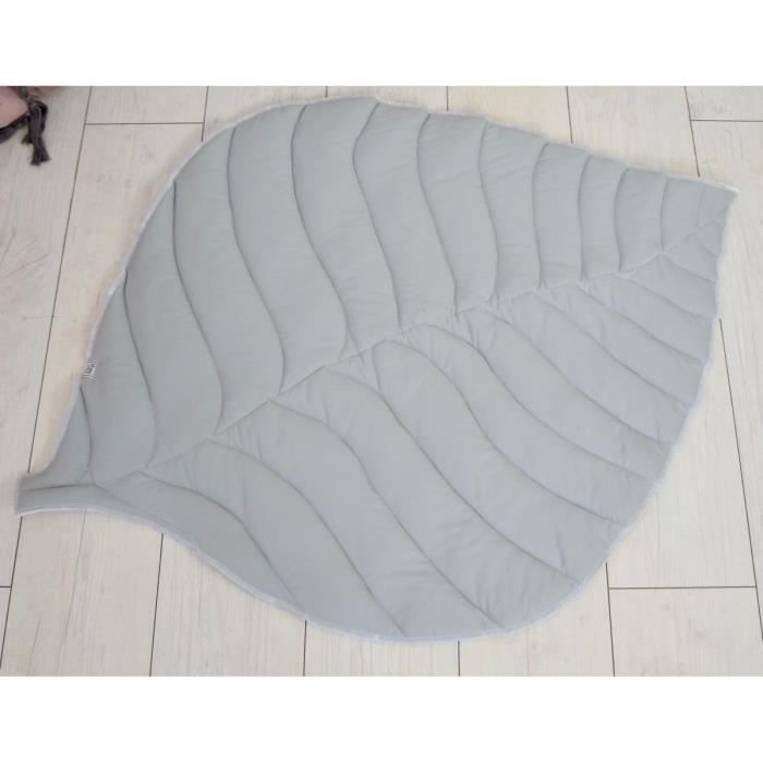 Solenzo Tapis Feuille Gris Matelasse Pour Chambre D Enfant Bebe Cdiscount Maison