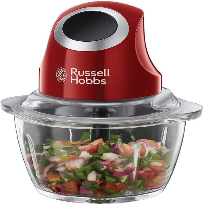 Russell Hobbs 24660-56 Hachoir Electrique Bol Préparation 1L Desire, Lames Acier Inoxydable Amovibles