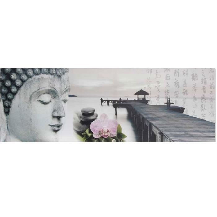 Tableau Sur Toile Visario – Buddha – 120 X 80 Cm – Prêt à Accrocher