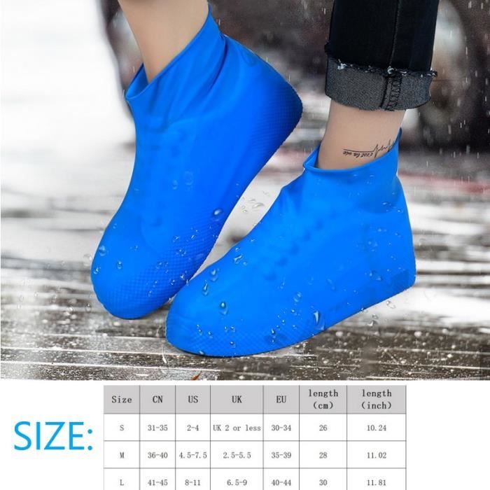Bleu - S(31-35) - Couvre-chaussures en caoutchouc pour femme