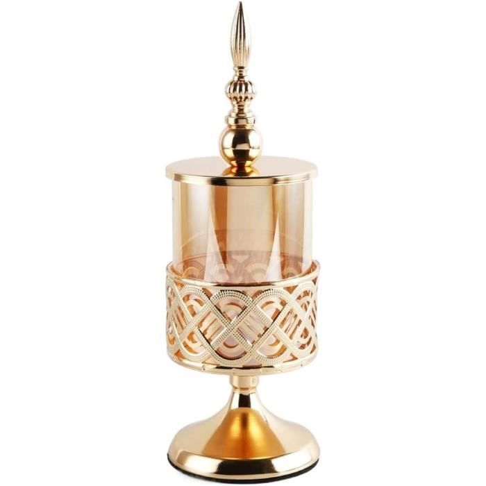 Lot De 6 Bougeoirs Hurricane En Verre Et Fer Doré - Hauteurs Variables (36 à 48 Cm) - Décoration Mariage, Fête - 7