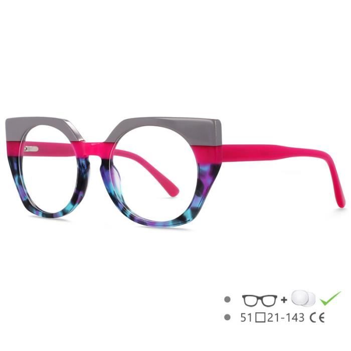 Lunettes lumiere bleue Monture en acetate il de chat pour femme lunettes rondes vintage lunettes design de marque Red F674753 Cdiscount Bijouterie