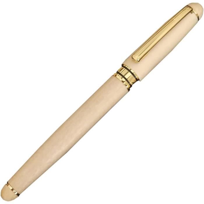 PATIKIL Stylo Plume Vintage 2 Pièces 0.5mm Avec Support - Calligraphie Signature Noir/Blanc
