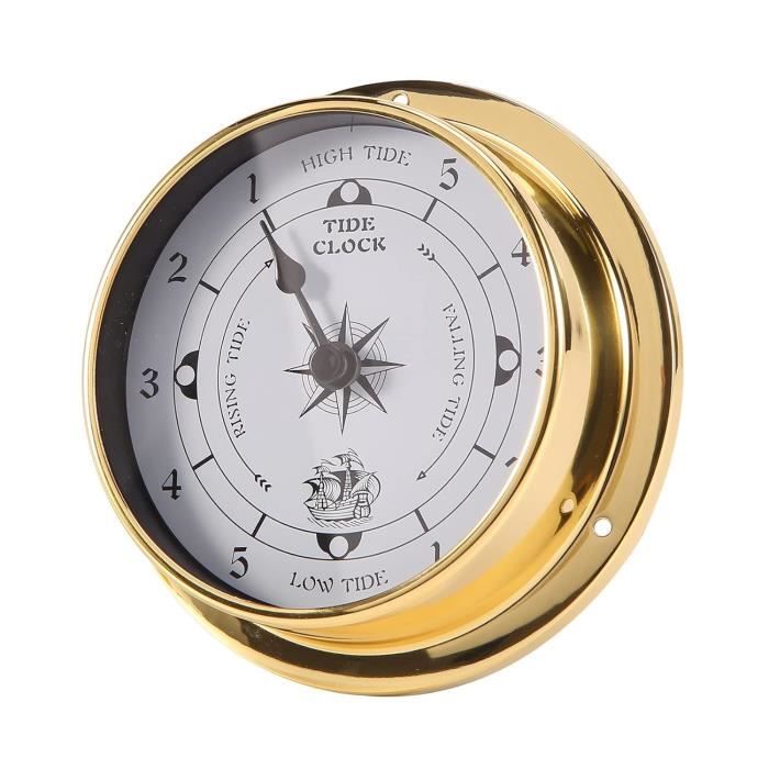 Qtrednrry Horloge De Marée En Cuivre - Instrument Météo Marine 115 Mm Pour Maison Et Extérieur