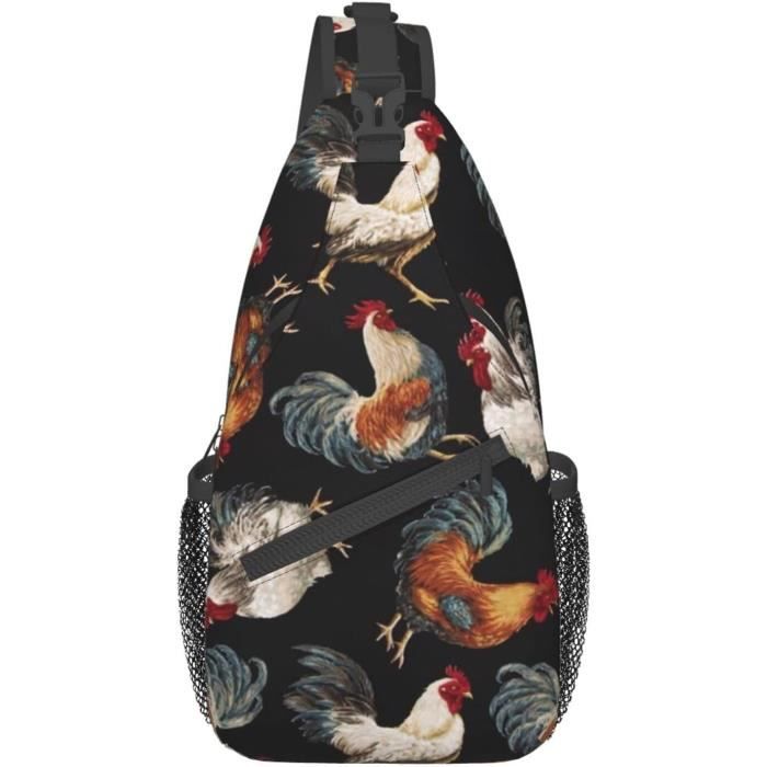 NO.13482-Sacoche Poitrine Bandoulière Sling Homme Toile Sac épaule