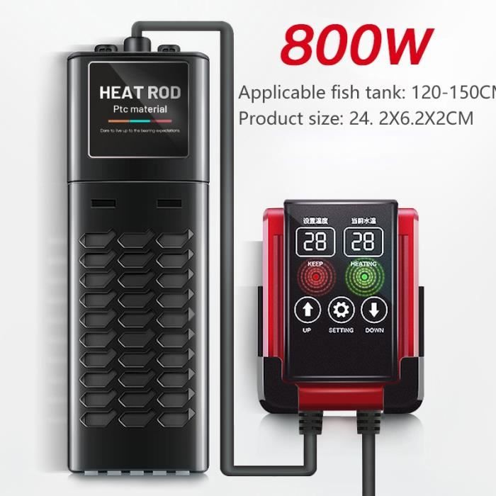 Chauffeeau pour Aquarium 1200W,avec affichage intelligent de la température par LED,tige