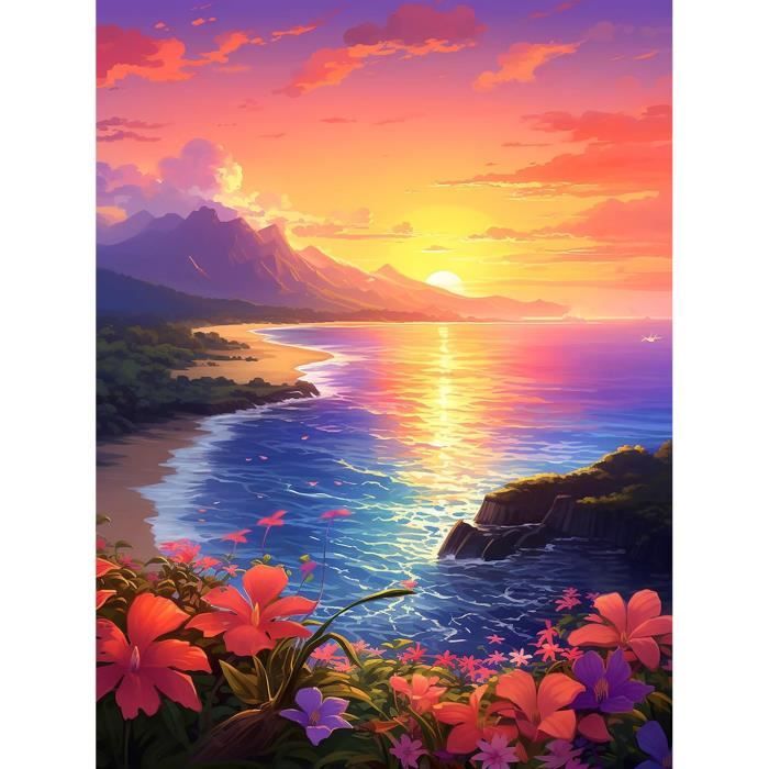 Haeran River Irlande 4K Paysage Château Bricolage 5D Diamant Peinture Par Numéro Kits Uniques Décoration Murale Maison Cristal Strass Décoration