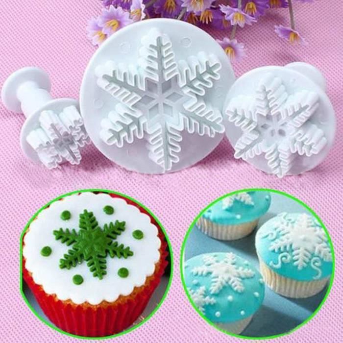 3p Gateau De Flocons De Neige Decoration Fondant Piston Cutters Moule Moules Biscuits Outils Cnn 1000 Cdiscount Maison