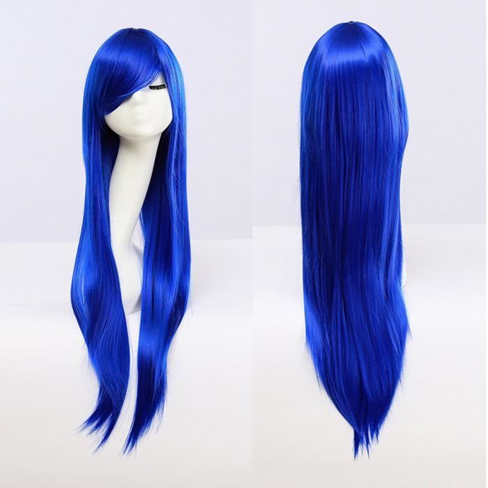 perruque bleu foncé